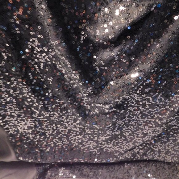 Jones New York Black Sequin Cowl Neck Long Sleeve Bouse Size Woman's Large NWT - Picture 2 of 6